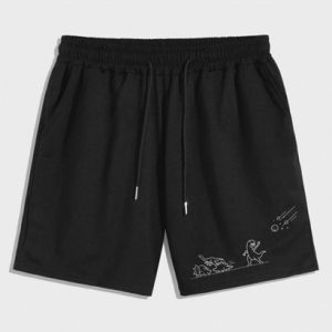 Dinosaur Print Drawstring Sweat Shorts