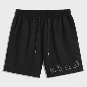 Dinosaur Print Drawstring Shorts