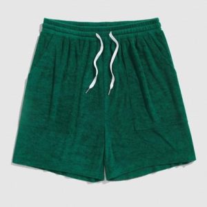 Terry Cloth Drawstring Pocket Shorts