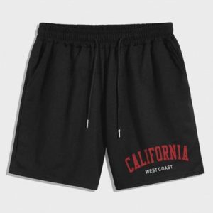 CALIFORNIA Print Casual Drawstring Shorts