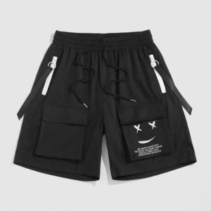 Smile Graphic Zip Cargo Shorts