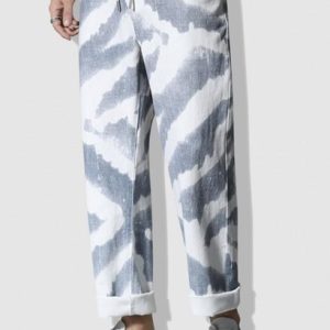 Bleach Wash Wide Leg Jeans