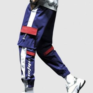 Colorblock Flap 3D Pocket Cargo Beam Feet Pants