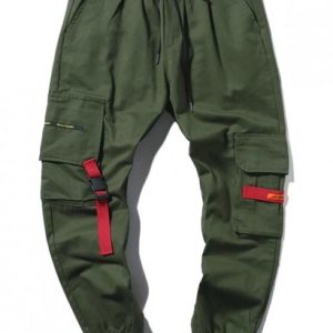 Applique Long Cargo Jogger Techwear Pants