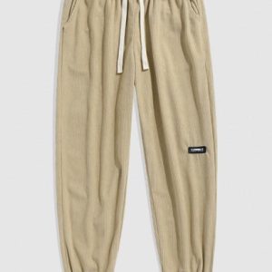 Solid Color Beam Feet Corduroy Pants