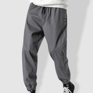 Letter Patched Contrast Drawstring Jogger Pants
