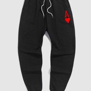 Playing Card Pattern Sport Jogger Pants
