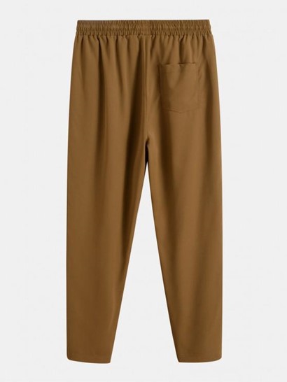 Solid Color Drawstring Casual Pants - Image 2