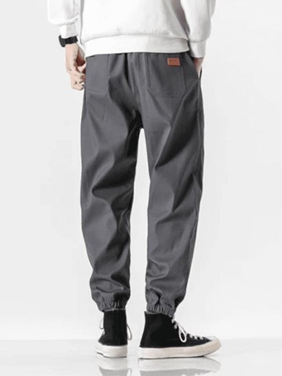 Letter Patched Contrast Drawstring Jogger Pants - Image 2
