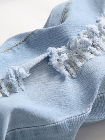 Faded Color Distressed Denim Jeans - Image 3