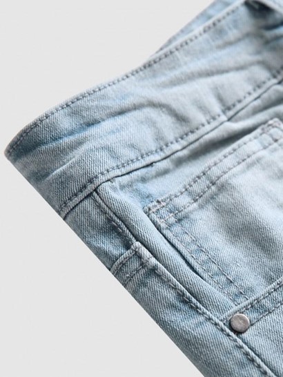 Ripped Rose Embroidery Zipper Fly Jeans - Image 3