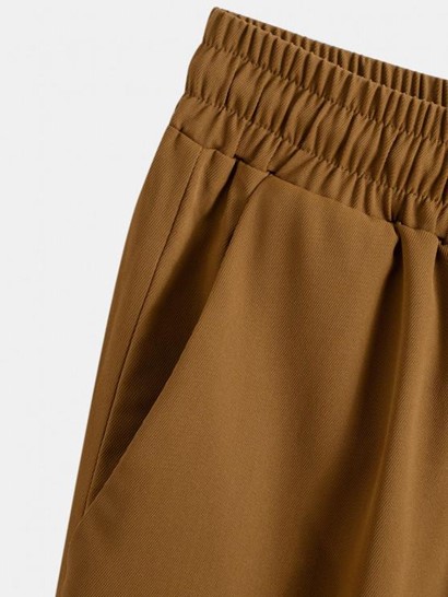 Solid Color Drawstring Casual Pants - Image 4