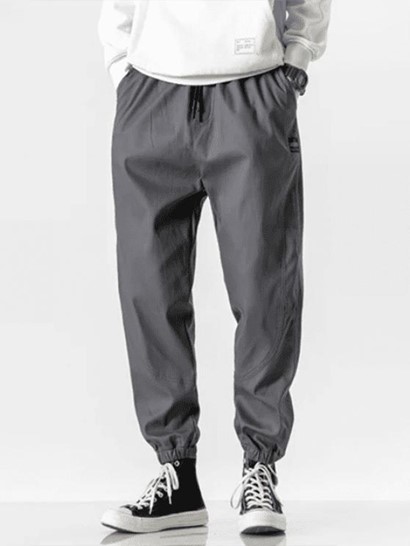 Letter Patched Contrast Drawstring Jogger Pants - Image 4