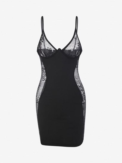 Underwired Mesh Sheer Spaghetti Strap Dress