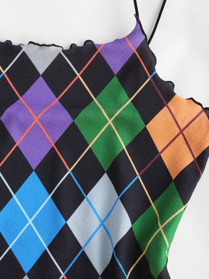 Argyle Lettuce Trim Bungee Strap Dress - Image 3