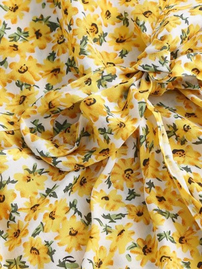 Floral Overlay Tie Sheath Sundress - Image 3