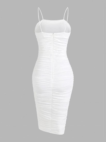 Bungee Strap Ruched Midi Dress - Image 4