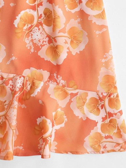 Empire Waist Floral Bowknot Mini Dress - Image 4